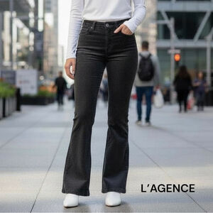 L'AGENCE Flare Wide Leg Jeans Velveteen Velvet Size 28